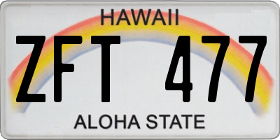 HI license plate ZFT477