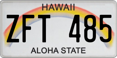 HI license plate ZFT485