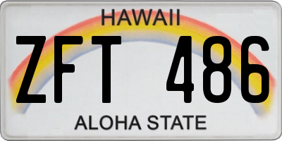 HI license plate ZFT486