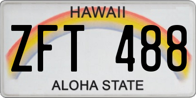 HI license plate ZFT488