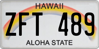 HI license plate ZFT489