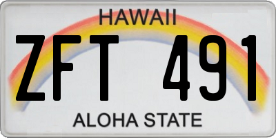 HI license plate ZFT491