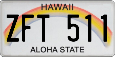 HI license plate ZFT511