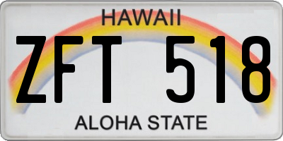 HI license plate ZFT518