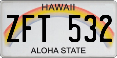 HI license plate ZFT532