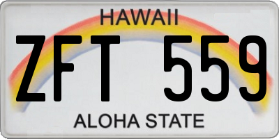 HI license plate ZFT559