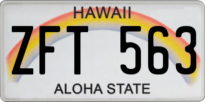 HI license plate ZFT563