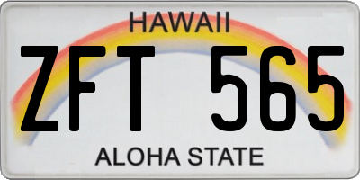 HI license plate ZFT565