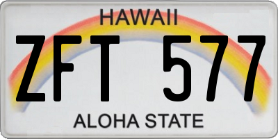 HI license plate ZFT577