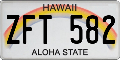 HI license plate ZFT582