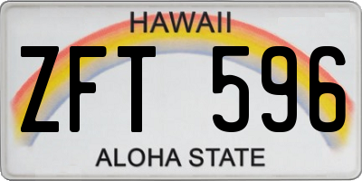 HI license plate ZFT596