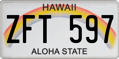 HI license plate ZFT597