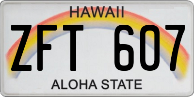 HI license plate ZFT607