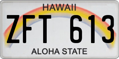 HI license plate ZFT613