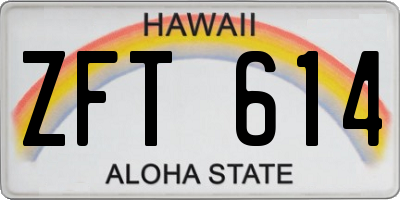HI license plate ZFT614