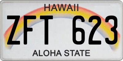 HI license plate ZFT623