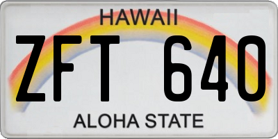 HI license plate ZFT640