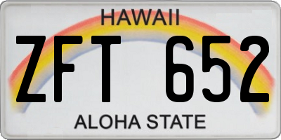 HI license plate ZFT652