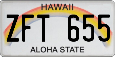HI license plate ZFT655