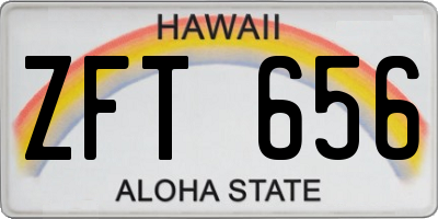 HI license plate ZFT656