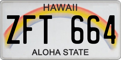 HI license plate ZFT664