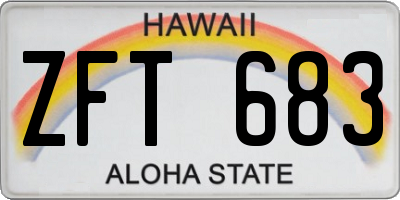 HI license plate ZFT683