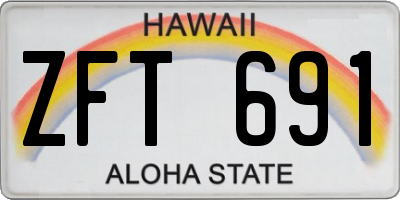 HI license plate ZFT691