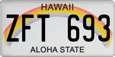 HI license plate ZFT693