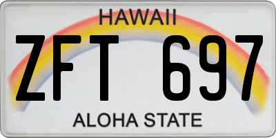 HI license plate ZFT697