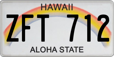 HI license plate ZFT712