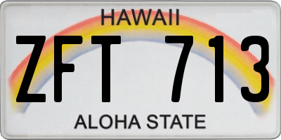 HI license plate ZFT713