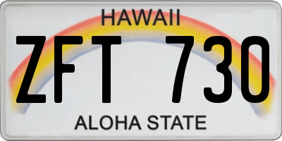 HI license plate ZFT730