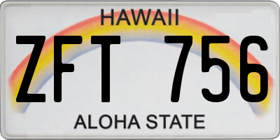 HI license plate ZFT756