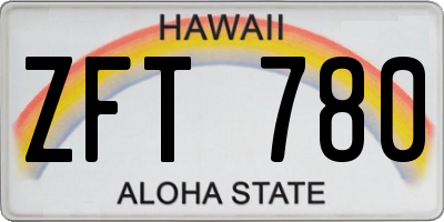 HI license plate ZFT780