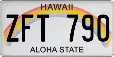 HI license plate ZFT790