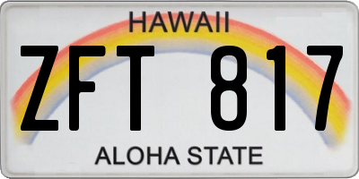 HI license plate ZFT817