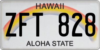 HI license plate ZFT828
