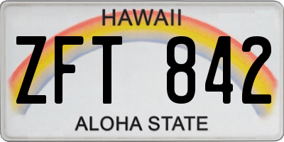 HI license plate ZFT842