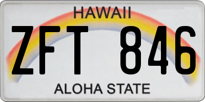 HI license plate ZFT846