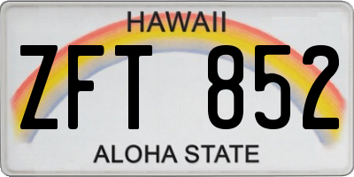 HI license plate ZFT852