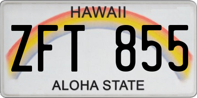 HI license plate ZFT855