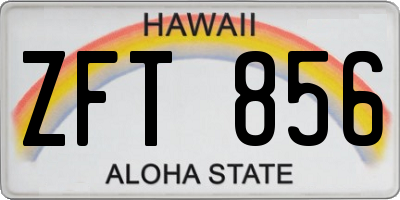 HI license plate ZFT856