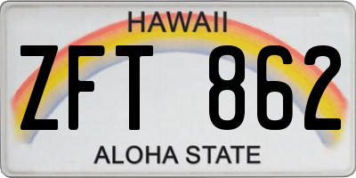 HI license plate ZFT862