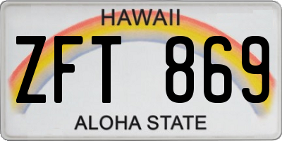 HI license plate ZFT869
