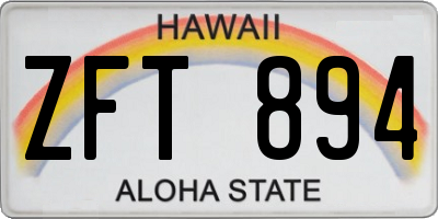 HI license plate ZFT894