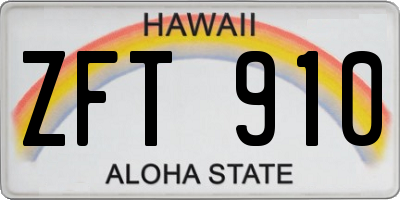 HI license plate ZFT910
