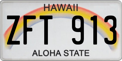 HI license plate ZFT913
