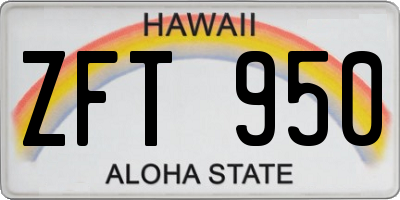 HI license plate ZFT950