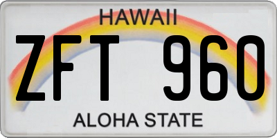 HI license plate ZFT960