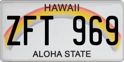 HI license plate ZFT969
